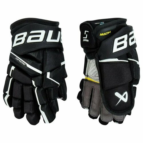 Перчатки хоккейные BAUER Supreme Mach S23 JR 1061903 (10 / черный-белый)