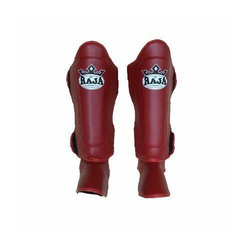 Защита голени Raja Boxing Extra Protector Leather, р-р XL, красный