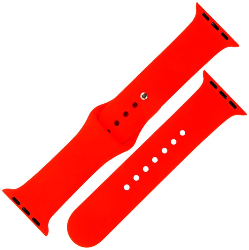 Ремешок силиконовый mObility для Apple watch – 42-44 мм (S3/S4/S5 SE/S6), официальный красный