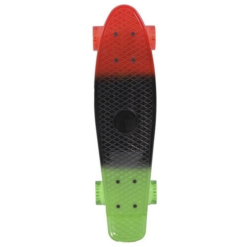 Скейтборд BlackAqua SK-2206D, 21.38x14, красно-черно-зеленый