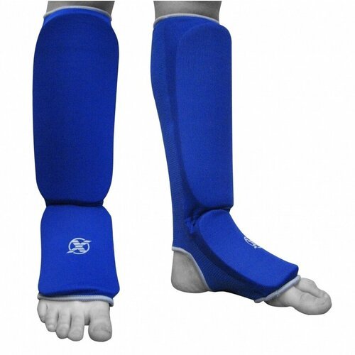 Шингарды, защитные щитки на голень, ноги, для единоборств, тайского бокса Fight Expert SGM-7483X - Blue (S)
