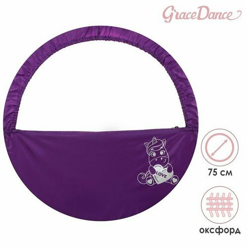 Чехол для обруча с карманом Grace Dance «Единорог», d=75 см, цвет фиолетовый (комплект из 2 шт)