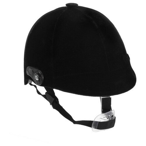 Шлем для верховой езды, бархат, одноразмерный, бархатный, черный