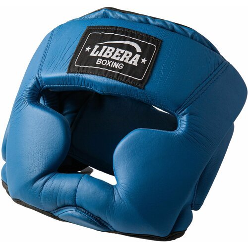 Шлем спортивный боксерский защитный LIBERA закрытый, синий