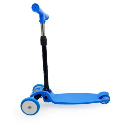 Самокат детский 3-х колесный устойчивый складной с регулируемой ручкой, голубой