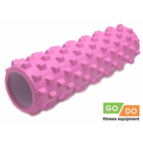 Валик ролл для фитнеса рельефный полый GO DO : LY1-45 (Розовый)