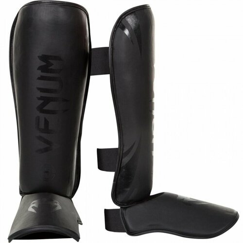 Шингарды, защитные щитки на голень, ноги, для единоборств, тайского бокса Venum Challenger - Black/Black (M)
