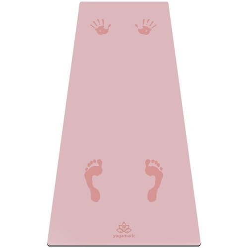 Коврик для йоги каучуковый нескользящий с чехлом Арт Йогаматик Asana Aivory Premium, 185x68x0.4 см светло-розовый