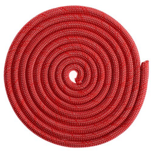 Гимнастическая скакалка утяжелённая Grace Dance полиэстеровая с люрексом красный 300 см
