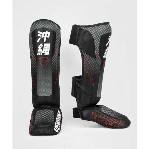 Шингарды, защитные щитки на голень, ноги, для единоборств, тайского бокса Venum Okinawa 3.0 - Black/Red (L)