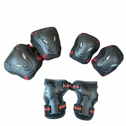 Комплект защиты для спорта Nandun, чёрно-красные, размер S (00-00000063)