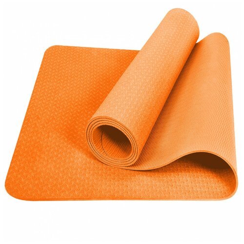Коврик для йоги ТПЕ 183х61х0,6 см (оранжевый)