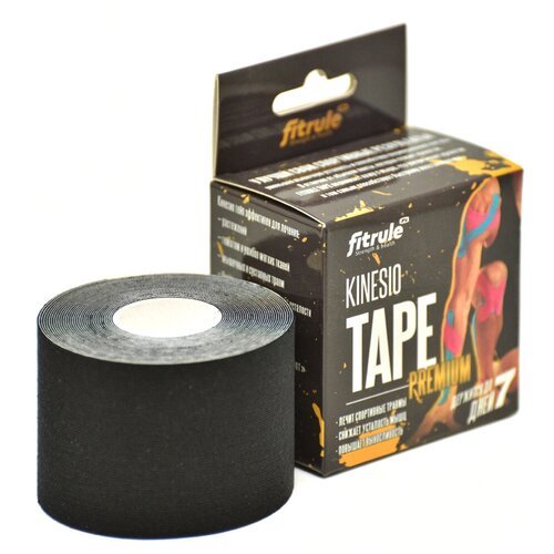 Кинезио тейп Fitrule Tape Premium 5 cм х 5 м (черный)