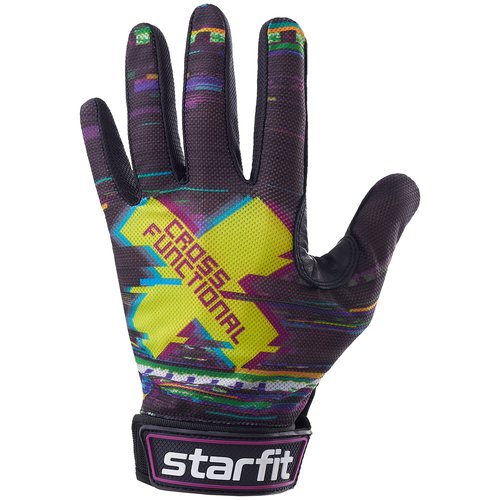 Перчатки для фитнеса Starfit WG-104, с пальцами, черный/мультицвет, р-р XS