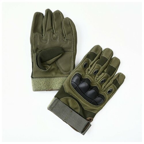 Перчатки тактические 'Storm tactic', L доп защита пальцев, микс, зелёные