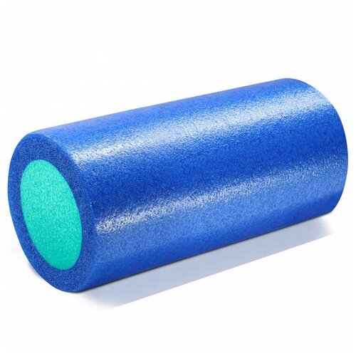 Ролик для йоги полнотелый 2-х цветный PEF100-31-A (синий/зеленый) 31х15см.