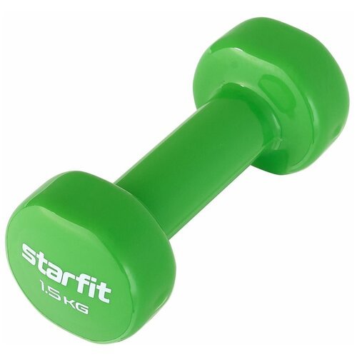Гантель виниловая STARFIT DB-101 1,5 кг, зеленый.