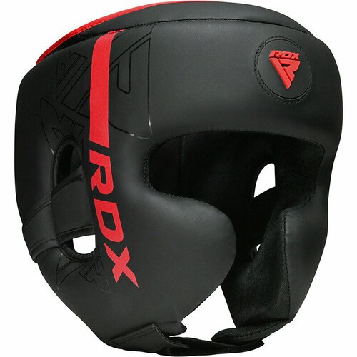 Боксерский шлем RDX F6 L черный/красный мат