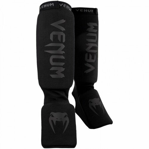 Шингарды, защитные щитки на голень, ноги, для единоборств, тайского бокса Venum Kontact - Black/Black