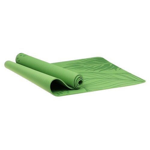 Коврик Sangh 'Tropics ', для йоги, размер 183 х 61 х 0,6 см, цвет зеленый