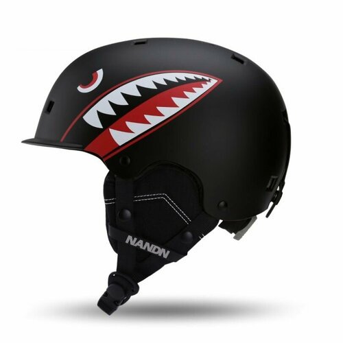 Шлем горнолыжный детский NANDN NT635A BLACK Акула