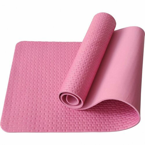 Коврик для йоги ЭВА 183х61х0,7 см E40039 (розовый Мрамор)
