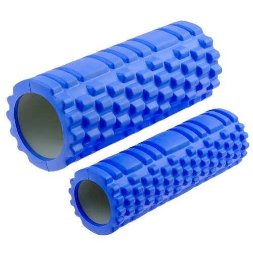 Валик-матрёшка для йоги полый жёсткий: YJ33См-2 (Синий)