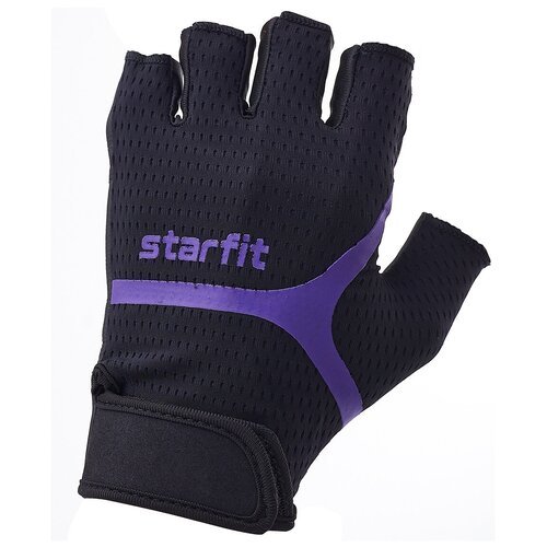 Перчатки для фитнеса Starfit WG-103, черный/фиолетовый, р-р M