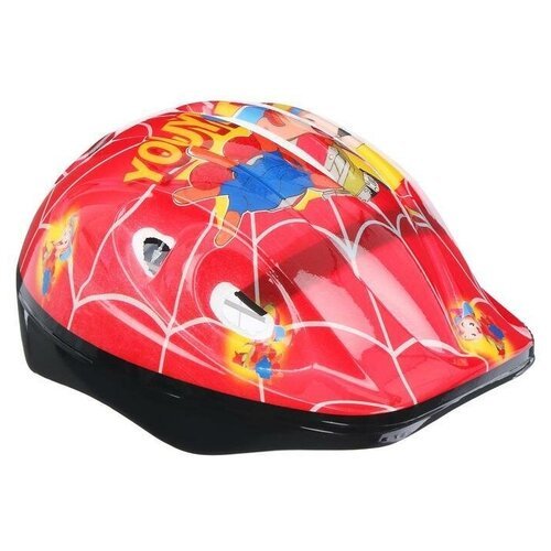 Шлем защитный детский ONLYTOP OT-502, обхват 52-54 см, цвет красный
