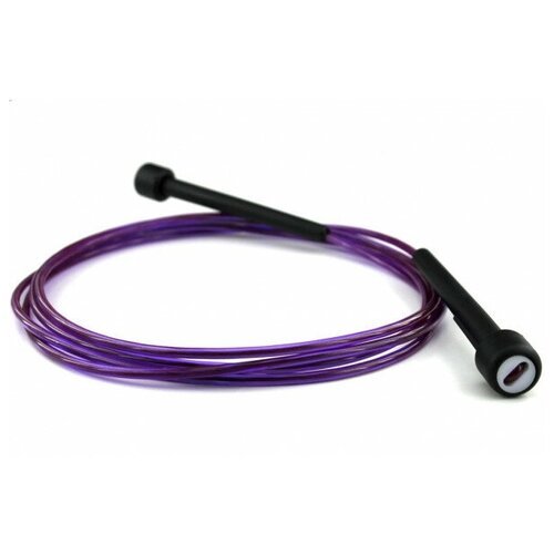 Фиолетовая скакалка трос c пластиковой черной ручкой SP2086-448