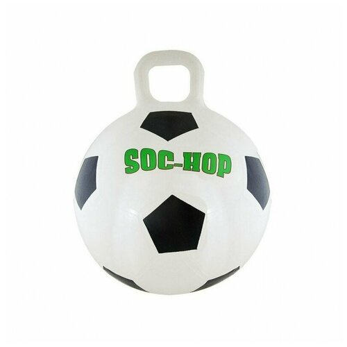Мяч-попрыгун Футбол, K17052, с ручкой, диаметр 50 см, ПВХ, белый-черный INNOVATIVE