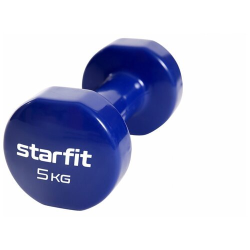 Гантель STARFIT виниловая Core DB-101, 5 кг, шт (темно-синий) (УТ-00018827)