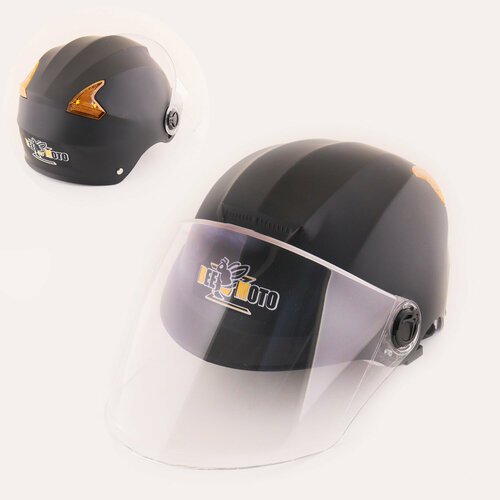 Шлем открытый (ABS пластик, прозрачный визор, черный-матовый) 'BEEZMOTO'