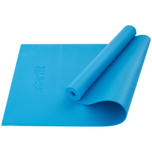 Коврик для йоги STARFIT FM-103 PVC HD 173x61x0,4 см, голубой;