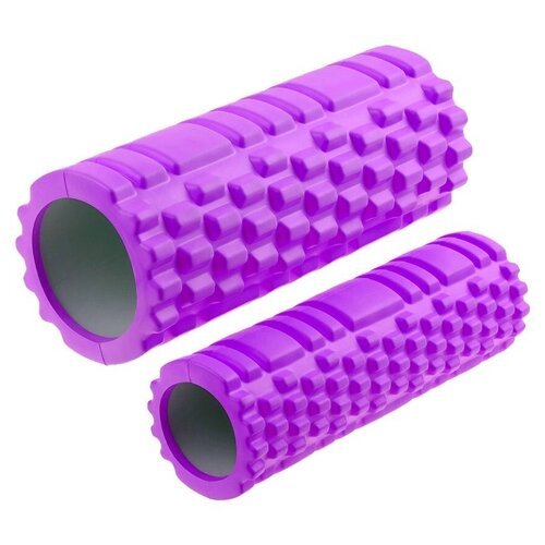 Валик-матрёшка для йоги полый жёсткий: YJ33См-2 (Фиолетовый)