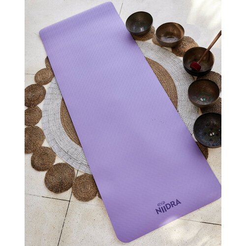 Коврик для йоги и фитнеса NiiDRA Basic, лавандово-розовый цвет, 6 мм