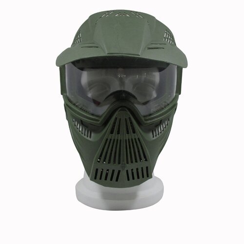 Игровая тактическая маска К2 с козырьком зеленая