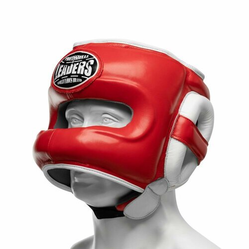 Шлем боксерский LEADERS LS RD/WH с бамперной защитой (красно-белый) (S/M)