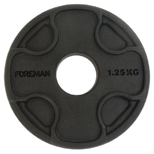 Олимпийский обрезиненный диск FOREMAN PRR 1,25 кг, черный