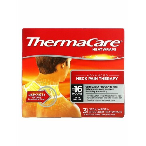 Бинты спортивные ThermaCare, Пластырь для лечения боли в шее болеутоляющий 2 шт