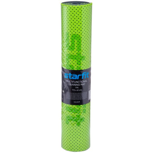 Коврик для йоги Starfit FM-202, 173х61х0.7 см зеленый узор 0.8 кг 0.7 см