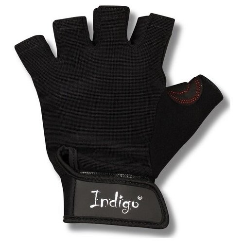 Перчатки для фитнеса INDIGO с узким напульсником и/замша, эластан, неопрен SB-16-1575 M Черный