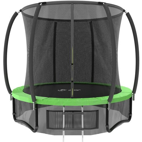 Батут каркасный с защитной сеткой JumboJump для детей и взрослых, диаметр 244 см, зеленый