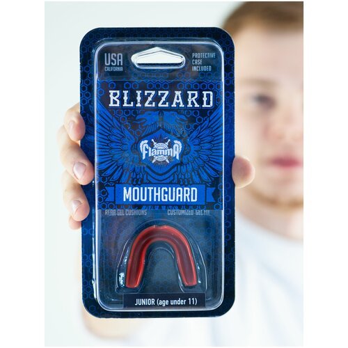 Защита рта (капа) FLAMMA - BLIZZARD MONSTER 2.0 (гель, резина, Черный/красный) (Взрослый)