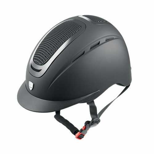 Шлем черный защитный для верховой езды с регулировкой TATTINI SUPER VENTILATED Р-р 56-58