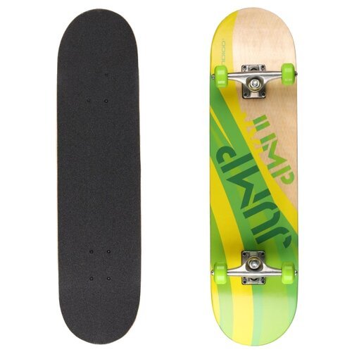Скейтборд Indigo JUMP IN249, 31x8, зеленый/желтый