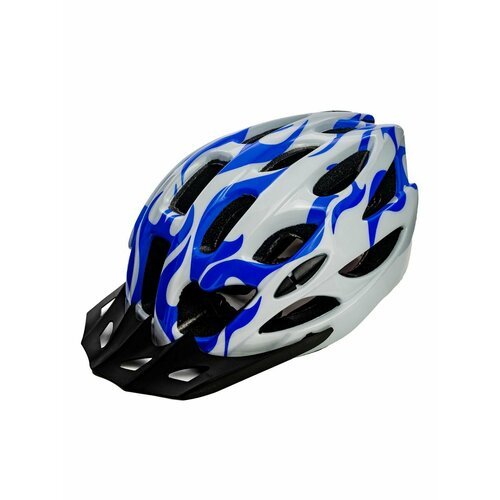 Защитный велосипедный шлем FSD-HL003 (in-mold) L (54-61 см) сине-белый