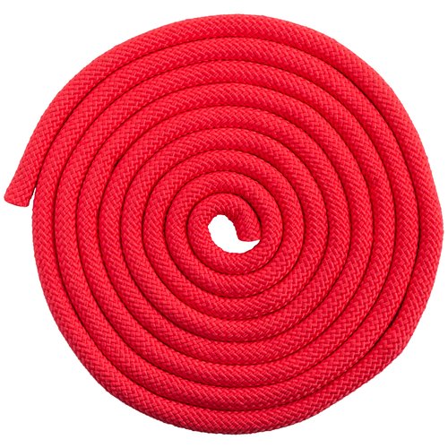 Скакалка гимнастическая утяжеленная ReCord плетенная однотонная, цвет красный люкс, 3м, полиамидная