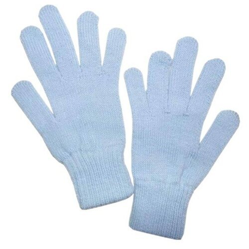 Baranowool Перчатки одинарные детские, цвет голубой, размер 16 (9-12 лет)
