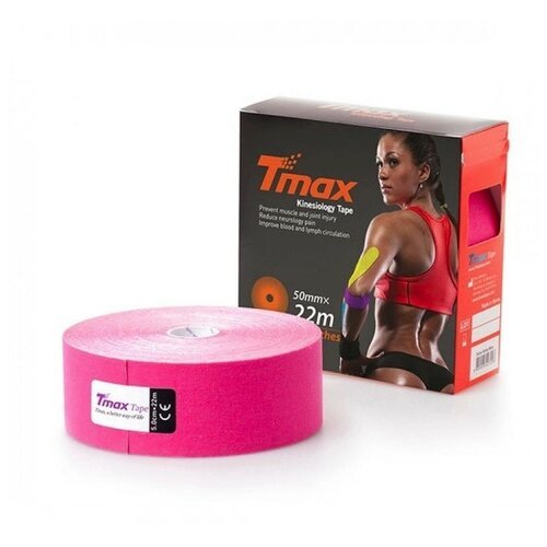 Кинезио тейп хлопок TMax Extra Sticky 5cm x 22m (Розовый)